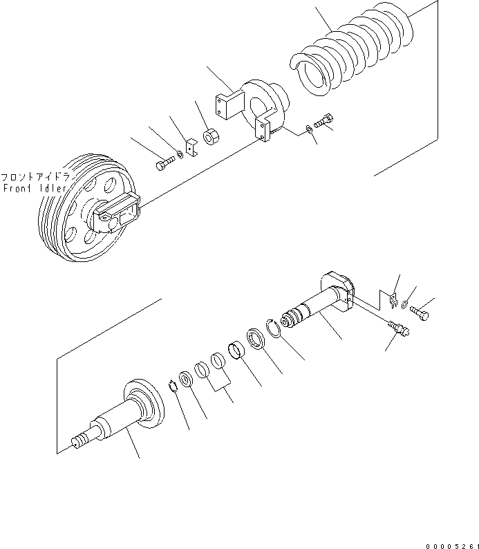 Komatsu parts book diagram for PC228US-1T S/N 11001-UP (For Formosa): IDLER CUSHION(#11733-)
