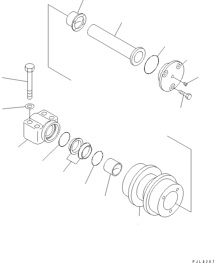 Komatsu parts book diagram for PC228US-1T S/N 11001-UP (For Formosa): CARRIER ROLLER(#11684-)
