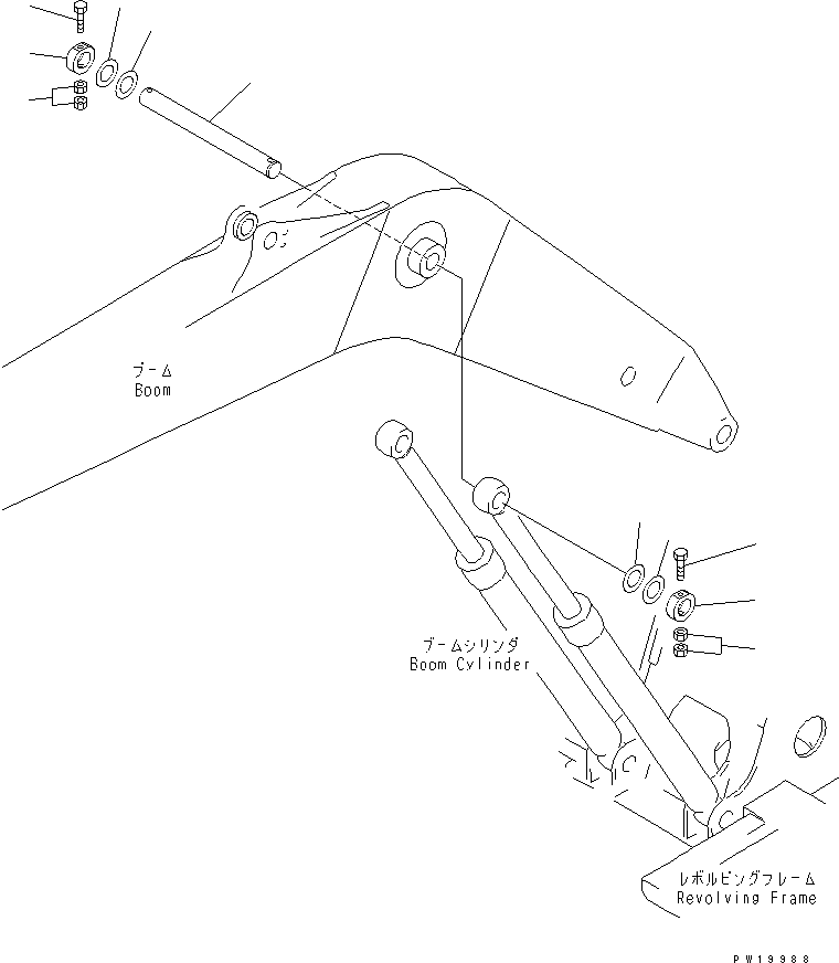 Komatsu parts book diagram for PC228US-1T S/N 11001-UP (For Formosa): BOOM PIN