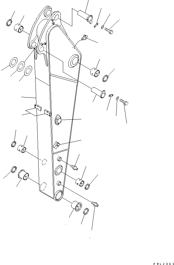Komatsu parts book diagram for PC228US-1T S/N 11001-UP (For Formosa): ARM (2.1M) (1 ACTUATOR) (HEAVY DUTY)