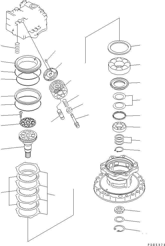 Komatsu parts book diagram for PC228US-1T S/N 11001-UP (For Formosa): SWING MOTOR (2/3)