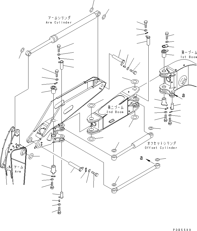 Excavators Komatsu / PC228UU-1 S/N 10001-UP(pc228u3r) / OFFSET BOOM (PIN)(#10022-)(360030 : T1110-02A1)