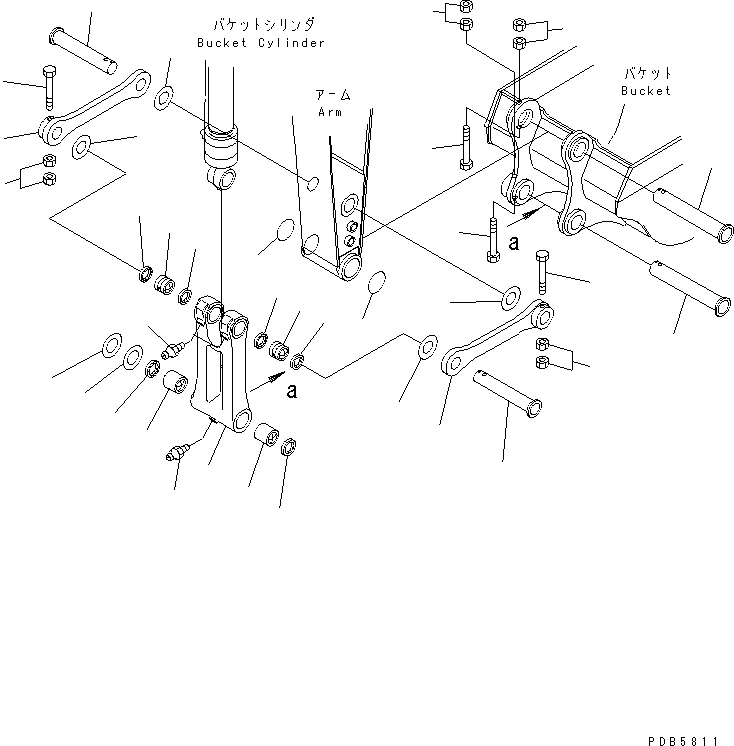 Excavators Komatsu / PC228UU-1 S/N 10001-UP(pc228u3r) / OFFSET ARM (BUCKET LINK)(#10022-10552)(360160 : T1200-05A1)