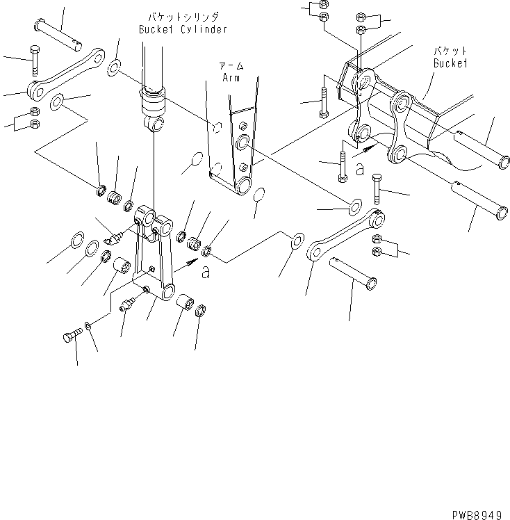 Excavators Komatsu / PC228UU-1 S/N 10001-UP(pc228u3r) / OFFSET ARM (BUCKET LINK)(#10553-)(360170 : T1200-05A1A)