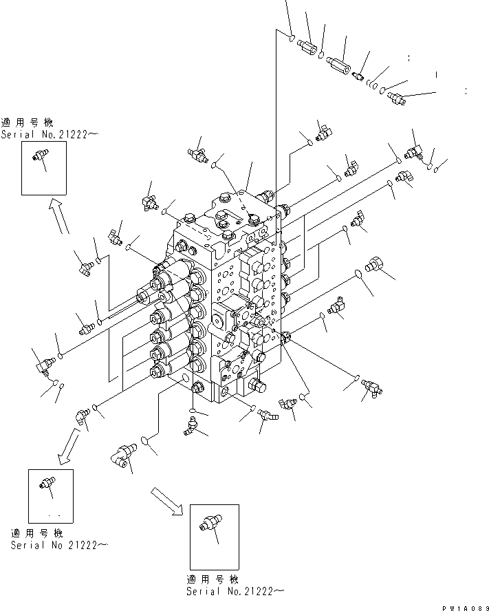 Excavators Komatsu / PC228US-3U S/N 20001-29999 (For EU)(pc228u4c) / MAIN VALVE (CONNECTING PARTS)(#20001-)(150030 : H0120-01A0)