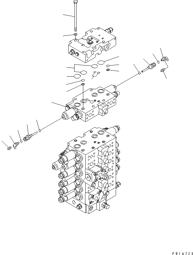 Excavators Komatsu / PC228US-3U S/N 20001-29999 (For EU)(pc228u4c) / MAIN VALVE (CONNECTING PARTS) (1 ACTUATOR) (KIT)(#20001-)(150060 : H0120-01A4)