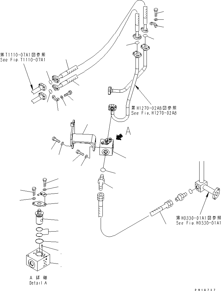 Excavators Komatsu / PC228US-3U S/N 20001-29999 (For EU)(pc228u4c) / ATTACHMENT LINE (VALVE)(#20001-)(150260 : H1270-01A8)