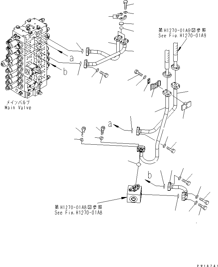 Excavators Komatsu / PC228US-3U S/N 20001-29999 (For EU)(pc228u4c) / ATTACHMENT LINE (HOSE CLAMP) (2 ACTUATOR)(#20001-)(150290 : H1270-02A9)