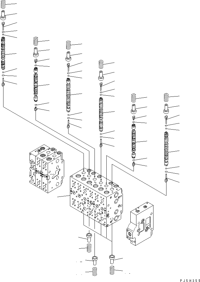 Excavators Komatsu / PC228US-3U S/N 20001-29999 (For EU)(pc228u4c) / MAIN VALVE (2-ACTUATOR) (1/21) (DEMOLITION SPEC. ? EU. SPEC.)(#20001-)(480690 : Y1664-01A0)