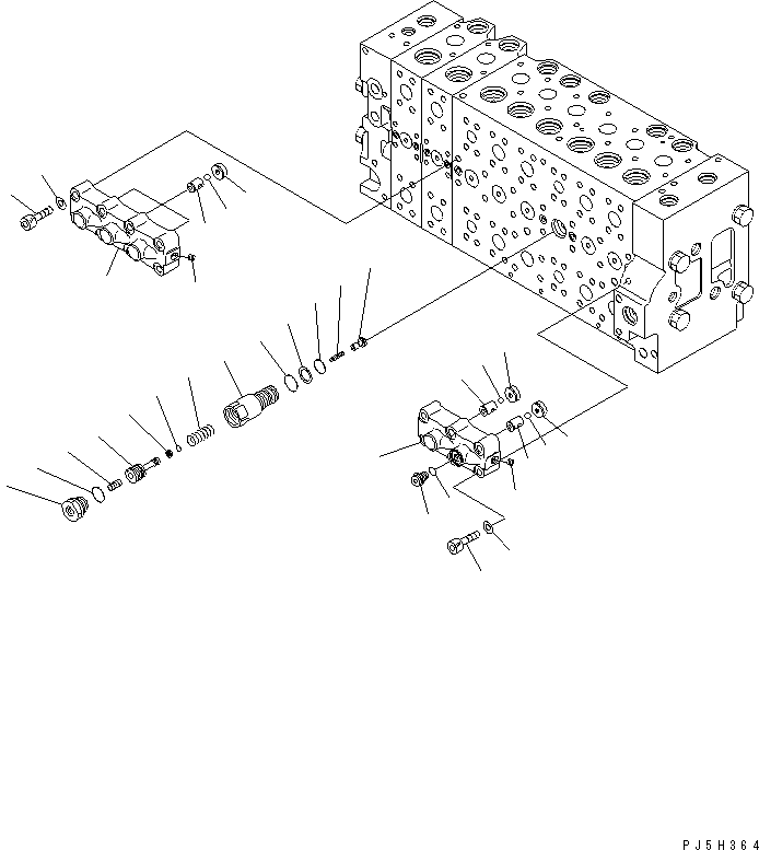 Excavators Komatsu / PC228US-3U S/N 20001-29999 (For EU)(pc228u4c) / MAIN VALVE (2-ACTUATOR) (10/21) (DEMOLITION SPEC. ? EU. SPEC.)(#20001-)(480780 : Y1664-10A0)