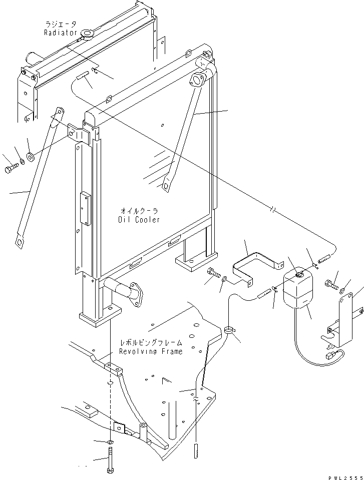 Excavators Komatsu / PC228US-2 S/N 15001-UP(pc228u4r) / COOLING (SUB TANK AND RADIATOR MOUNT)(060040 : C0100-02A0)