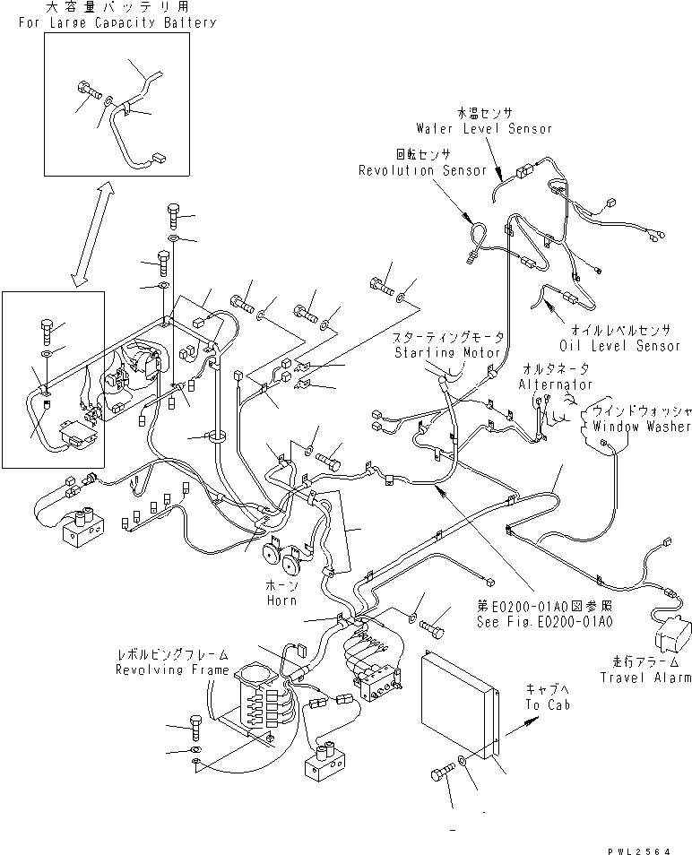 Excavators Komatsu / PC228US-2 S/N 15001-UP(pc228u4r) / WIRING (MAIN HARNESS)(120070 : E0200-02A0)