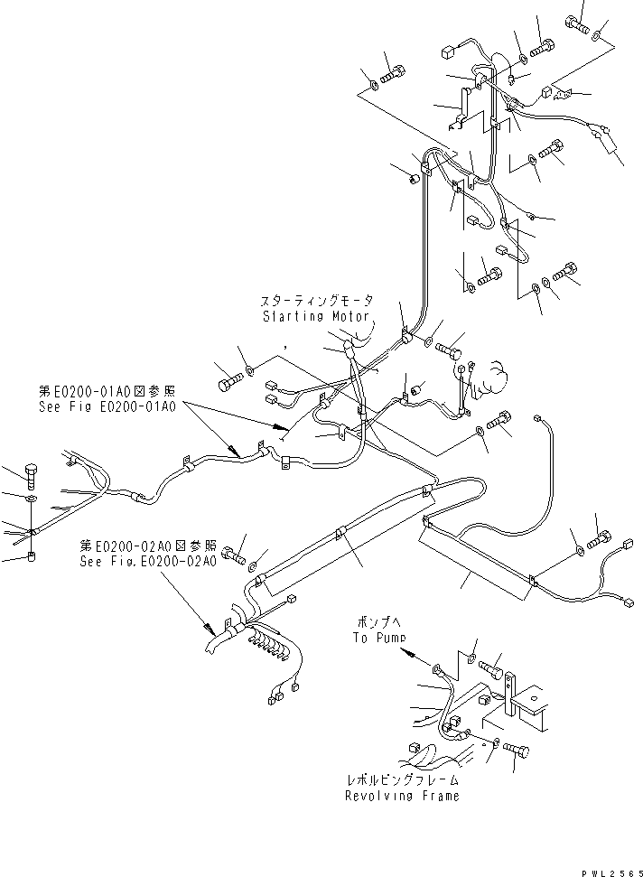 Excavators Komatsu / PC228US-2 S/N 15001-UP(pc228u4r) / WIRING (MAIN HARNESS) (CLIP)(120080 : E0200-03A0)