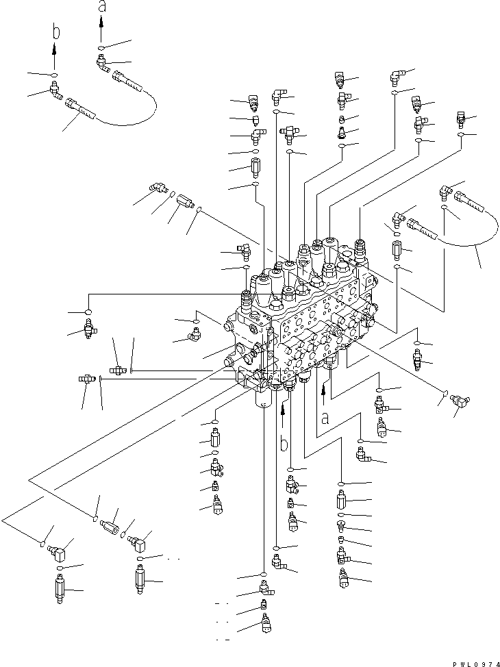 Excavators Komatsu / PC228US-2 S/N 15001-UP(pc228u4r) / MAIN VALVE (CONNECTING PARTS) (FOR MONO-BOOM)                    (DRAWBAR PULL UP SPEC.)(150050 : H0120-01A3)