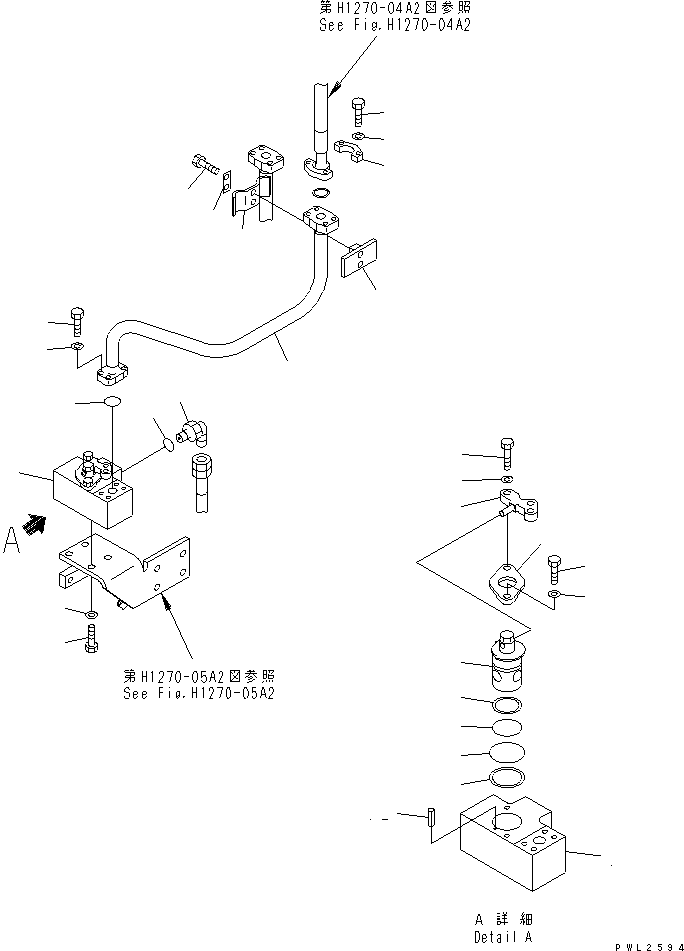 Excavators Komatsu / PC228US-2 S/N 15001-UP(pc228u4r) / ATTACHMENT LINE (1 ACTUATOR) (CROSS VALVE ? R.H.) (FOR MONO-BOOM)(150330 : H1270-02A2)