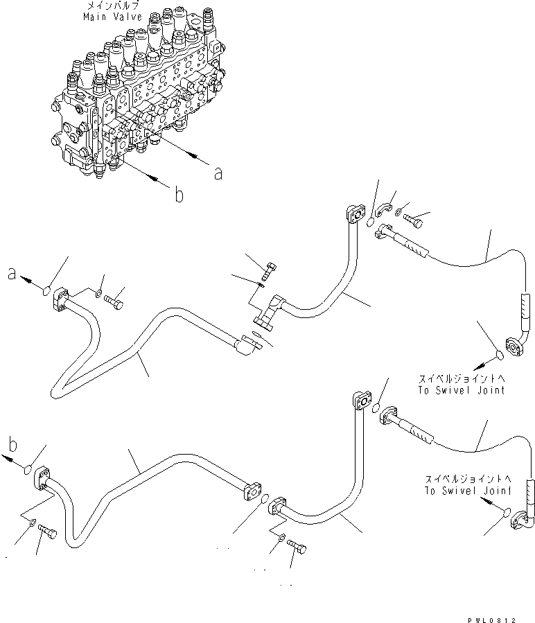 Excavators Komatsu / PC228US-2 S/N 15001-UP(pc228u4r) / ATTACHMENT LINE (1 ACTUATOR) (BLADE LINE)(150430 : H1270-07A7)