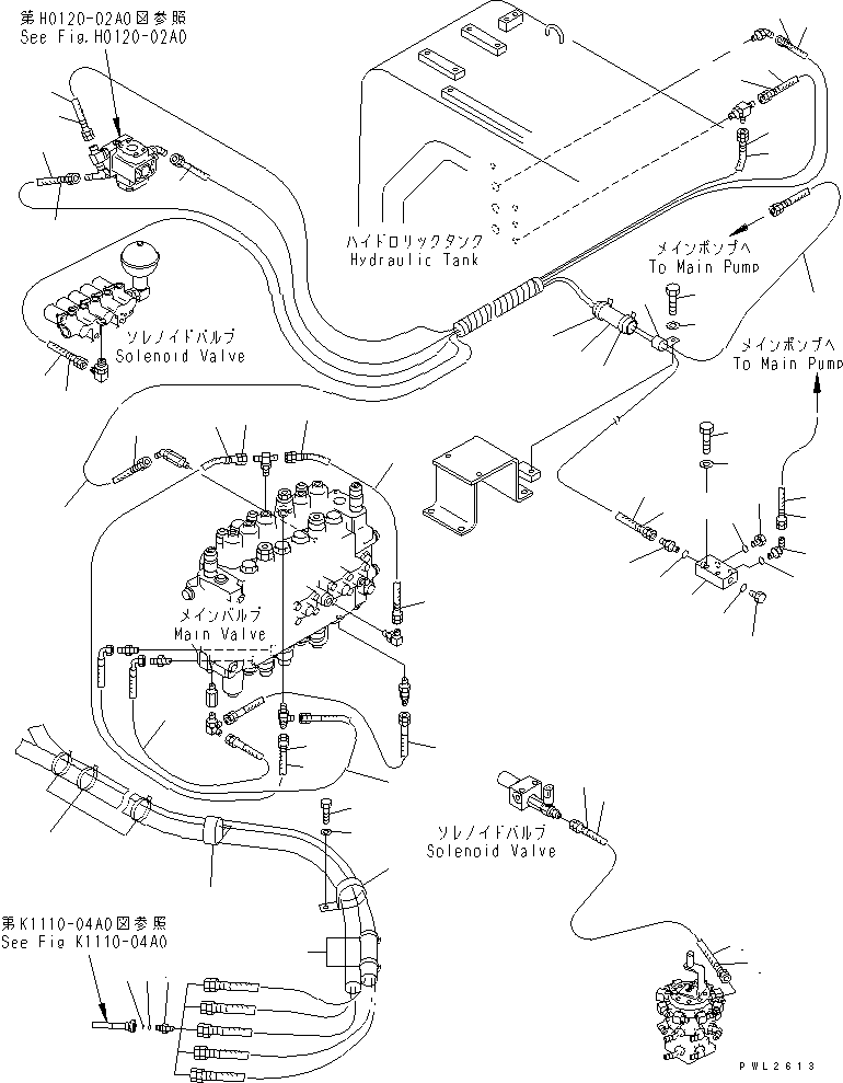 Excavators Komatsu / PC228US-2 S/N 15001-UP(pc228u4r) / PPC MAIN LINE (HOSE) (FOR MONO BOOM) (4WAY)(150580 : H1840-03A1)