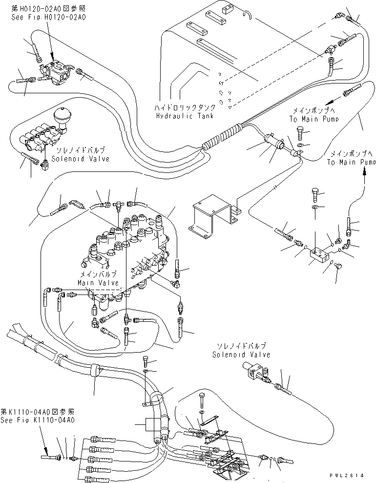 Excavators Komatsu / PC228US-2 S/N 15001-UP(pc228u4r) / PPC MAIN LINE (HOSE) (1 & 2 ACTUATOR) (FOR MONO BOOM)(150590 : H1840-03A3)