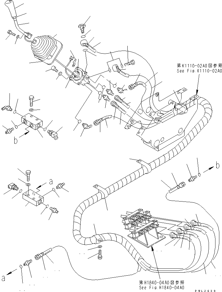Excavators Komatsu / PC228US-2 S/N 15001-UP(pc228u4r) / FLOOR FRAME (LEVER AND PIPING) (R.H.)(210460 : K1110-09A0)