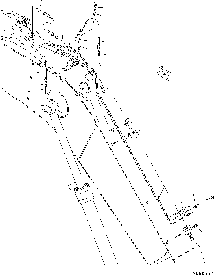 Excavators Komatsu / PC228US-2 S/N 15001-UP(pc228u4r) / MONO-BOOM (5.7M) (LUBRICATING LINE AND WORKING LAMP HARNESS)(360100 : T1110-05A1)