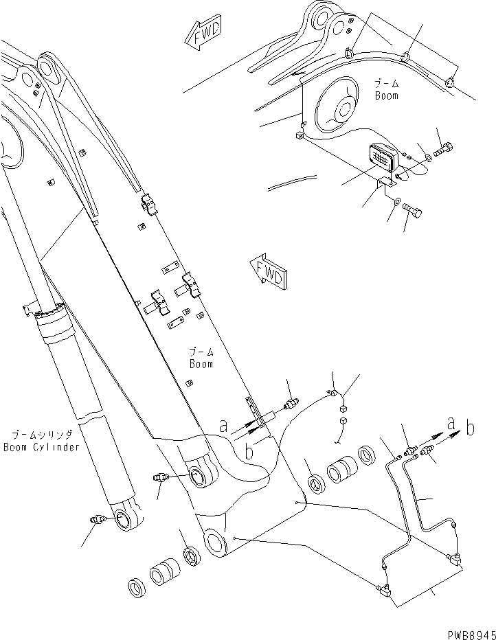 Excavators Komatsu / PC228US-2 S/N 15001-UP(pc228u4r) / MONO-BOOM (4.8M) (HEAVY DUTY) (WORKING LAMP AND BOOM FOOT LUBRICATING)(#15752-)(360140 : T1110-08A9)