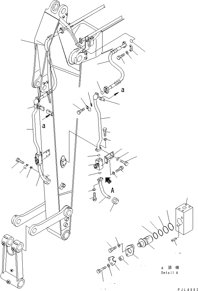 Excavators Komatsu / PC228US-2 S/N 15001-UP(pc228u4r) / ARM (2.9M) (1 ACTUATOR) (ADDITIONAL PIPING AND SPACER) (KIT)(#15548-)(360420 : T1200-07A8)