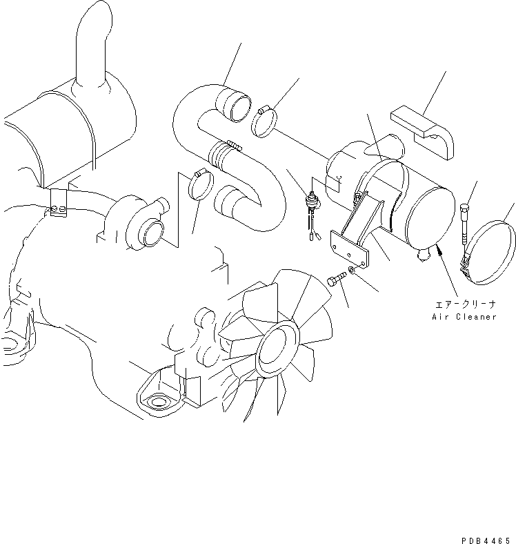 Excavators Komatsu / PC228US-1-TN S/N 11001-UP(pc228u6r) / AIR CLEANER CONNECTION (FOR DOUBLE ELEMENT) (TUNNEL SPEC.)(030050 : B0200-01A0A)