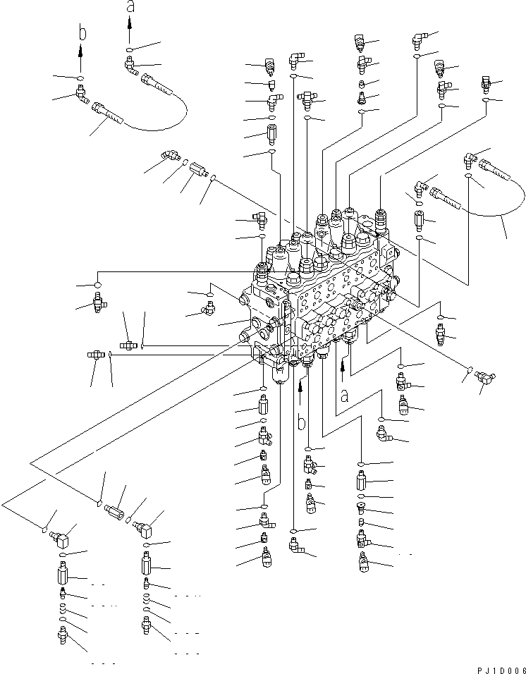 Excavators Komatsu / PC228US-1-TN S/N 11001-UP(pc228u6r) / MAIN VALVE (CONNECTING PARTS) (FOR MONO-BOOM)(150030 : H0120-01A2A)