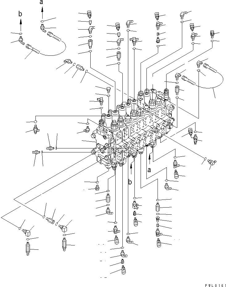 Excavators Komatsu / PC228US-1-TN S/N 11001-UP(pc228u6r) / MAIN VALVE (CONNECTING PARTS) (TUNNEL SPEC.)(#11001-11307)(150060 : H0120-01A9)