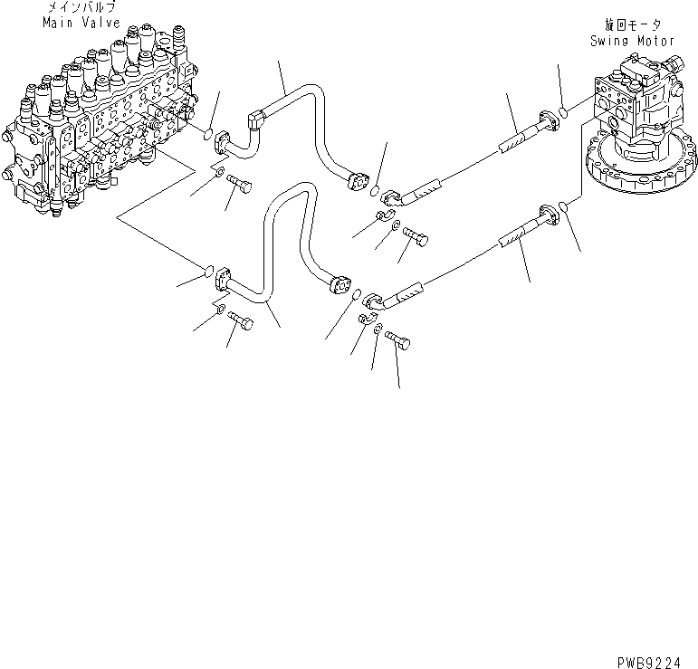 Excavators Komatsu / PC228US-1-TN S/N 11001-UP(pc228u6r) / SWING LINES(150390 : H1340-01A0A)