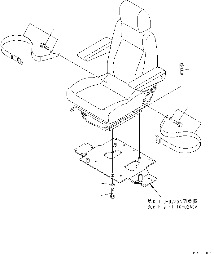 Excavators Komatsu / PC228US-1-TN S/N 11001-UP(pc228u6r) / SEAT BELT(210030 : K0160-01A0A)