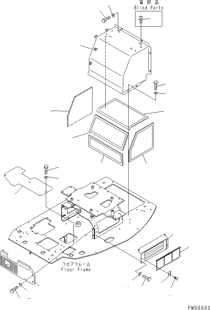 Excavators Komatsu / PC228US-1-TN S/N 11001-UP(pc228u6r) / FLOOR COVER(210210 : K0211-01A1A)