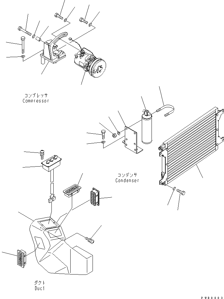 Excavators Komatsu / PC228US-1-TN S/N 11001-UP(pc228u6r) / AIR CONDITIONER (UNIT)(210260 : K0700-01A1A)