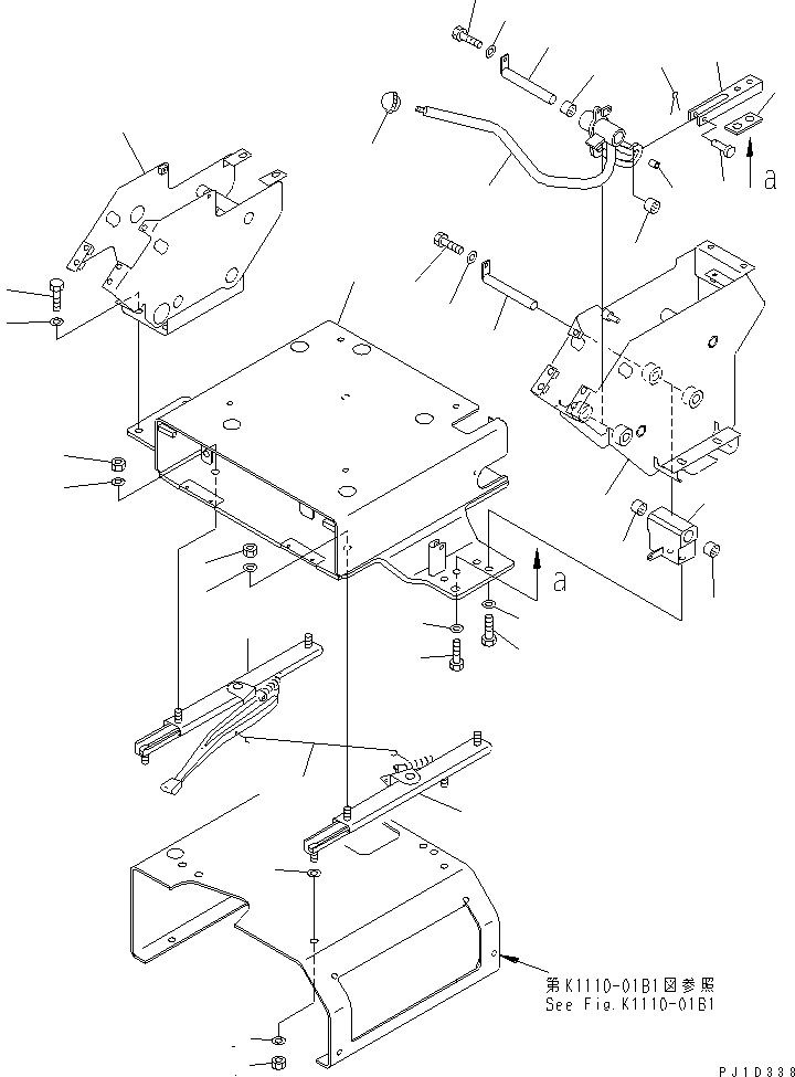 Excavators Komatsu / PC228US-1-TN S/N 11001-UP(pc228u6r) / FLOOR FRAME (BASE) (1/2) (TUNNEL SPEC.) (WITH CAB)(#11725-)(210390 : K1110-02B7)