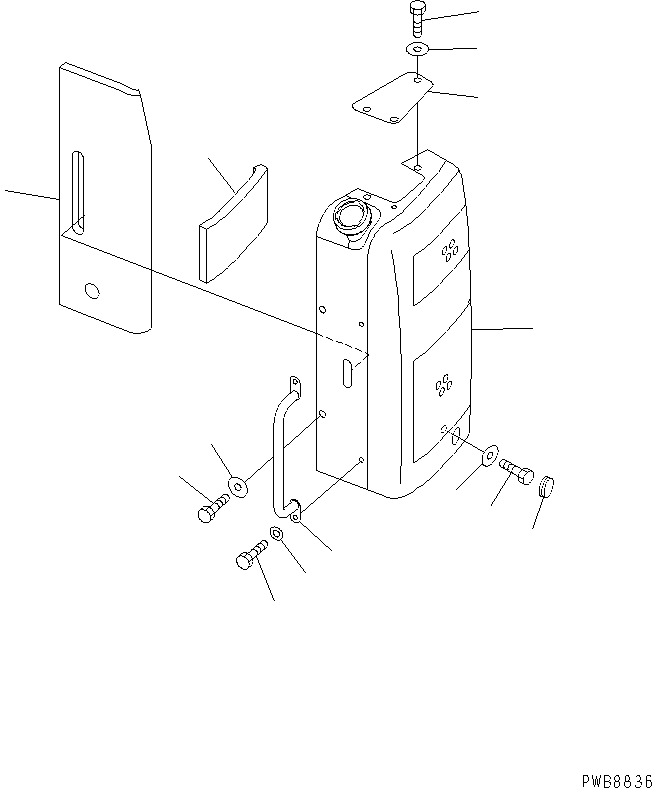 Excavators Komatsu / PC228US-1-TN S/N 11001-UP(pc228u6r) / SIDE COVER (L.H.)(240090 : M1130-01A0C)