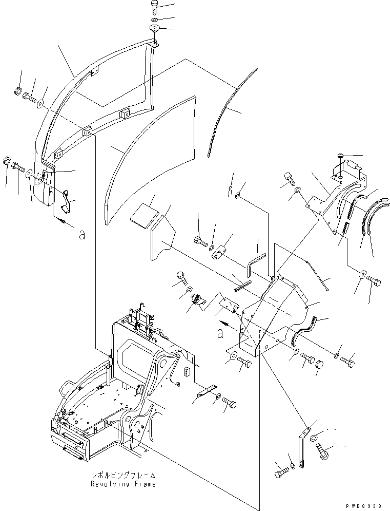 Excavators Komatsu / PC228US-1-TN S/N 11001-UP(pc228u6r) / FRONT COVER (COVER) (1/2)(#11001-11661)(240120 : M1230-01A0B)