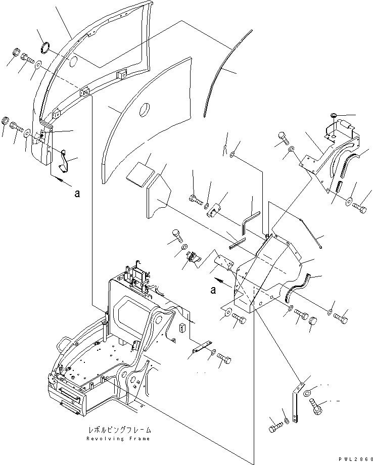 Excavators Komatsu / PC228US-1-TN S/N 11001-UP(pc228u6r) / FRONT COVER (COVER) (1/2)(#11662-)(240130 : M1230-01A0C)