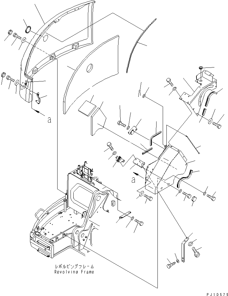 Excavators Komatsu / PC228US-1-TN S/N 11001-UP(pc228u6r) / FRONT COVER (COVER) (1/2) (TUNNEL SPEC.)(#11700-)(240140 : M1230-01A4)