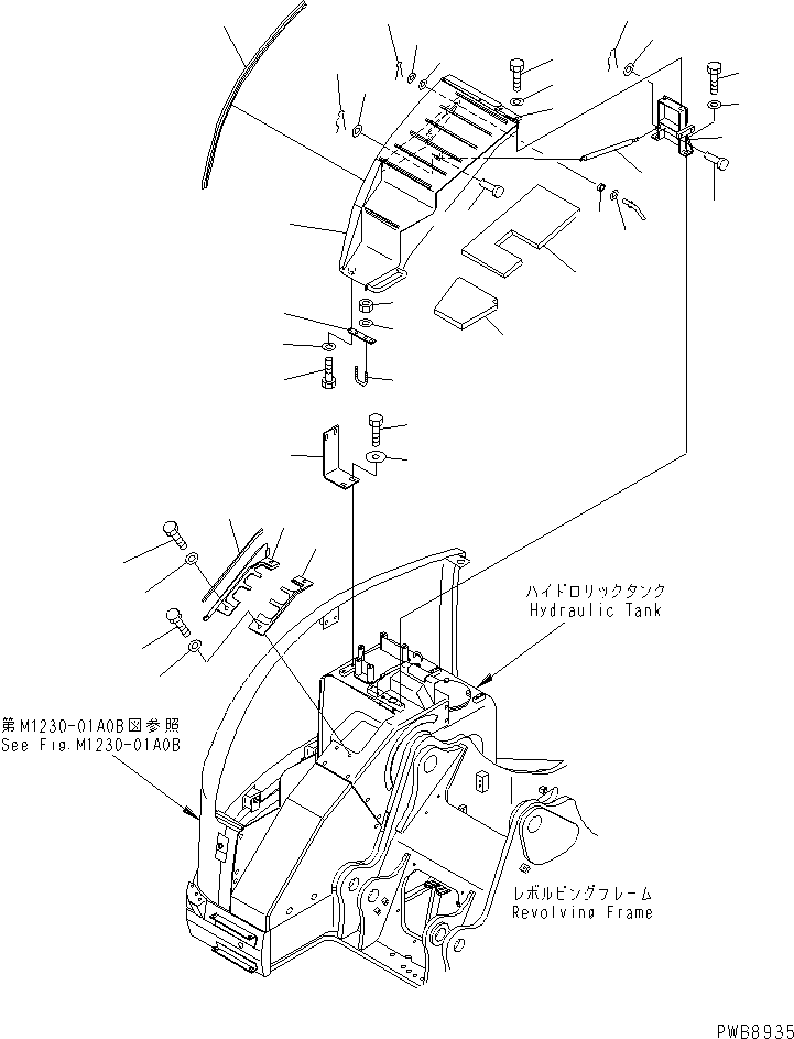 Excavators Komatsu / PC228US-1-TN S/N 11001-UP(pc228u6r) / FRONT COVER (COVER) (2/2)(#11001-11661)(240150 : M1230-02A0B)