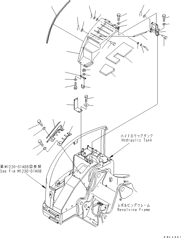 Excavators Komatsu / PC228US-1-TN S/N 11001-UP(pc228u6r) / FRONT COVER (COVER) (2/2)(#11662-)(240160 : M1230-02A0C)