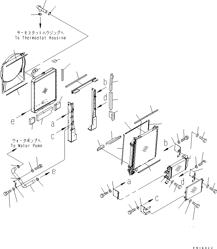 Excavators Komatsu / PC228USLC-3S S/N 20001-29999 (For U.S.A.)(pc228u7c) / COOLING (AFTER COOLER ? CONDENSER AND PIPING)(#20001-)(060020 : C0100-02A0)