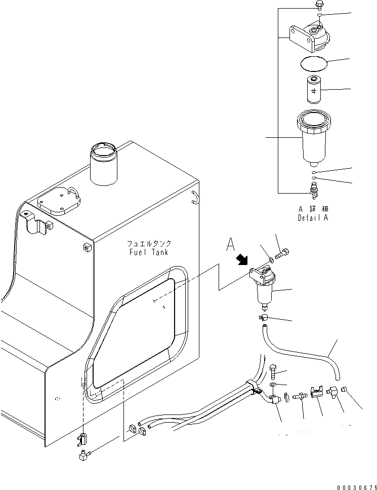 Excavators Komatsu / PC228USLC-3S S/N 20001-29999 (For U.S.A.)(pc228u7c) / FUEL LINES (WATER SEPARATOR)(#20001-)(090030 : D0200-02A0)