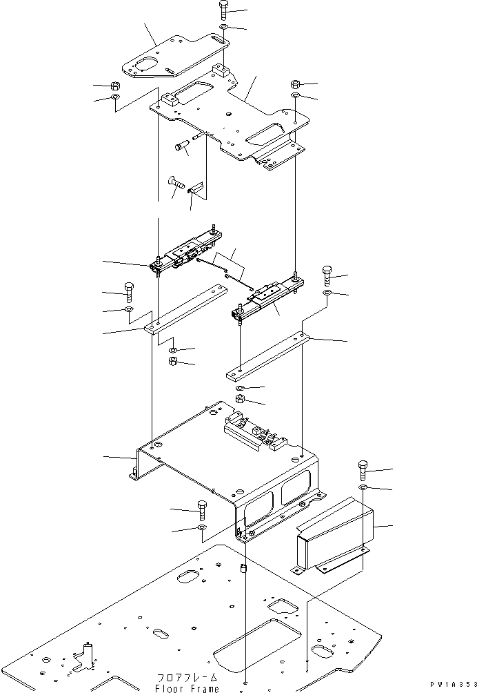 Excavators Komatsu / PC228USLC-3S S/N 20001-29999 (For U.S.A.)(pc228u7c) / FLOOR FRAME (BASE)(#20001-)(210420 : K1110-06A0)