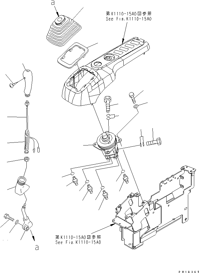 Excavators Komatsu / PC228USLC-3S S/N 20001-29999 (For U.S.A.)(pc228u7c) / FLOOR FRAME (LEVER AND VALVE) (R.H.)(#20001-)(210520 : K1110-14A0)