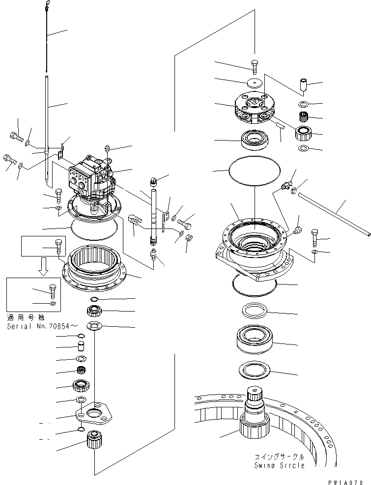 Excavators Komatsu / PC228USLC-3S S/N 20001-29999 (For U.S.A.)(pc228u7c) / SWING MACHINERY(#20001-)(270020 : N1210-01A0)