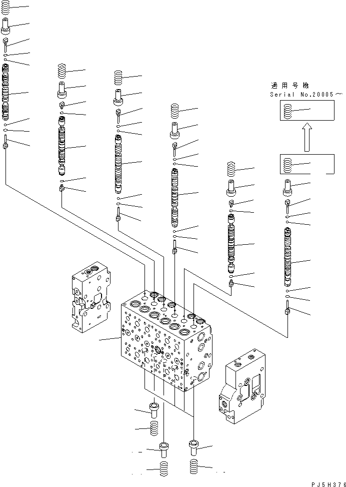 Excavators Komatsu / PC228USLC-3S S/N 20001-29999 (For U.S.A.)(pc228u7c) / MAIN VALVE (1/16)(#20001-)(480300 : Y1660-01A0)