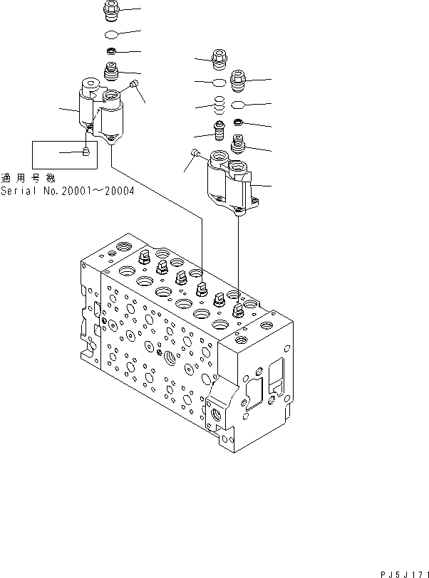 Excavators Komatsu / PC228USLC-3S S/N 20001-29999 (For U.S.A.)(pc228u7c) / MAIN VALVE (3/16)(#20001-)(480320 : Y1660-03A0)