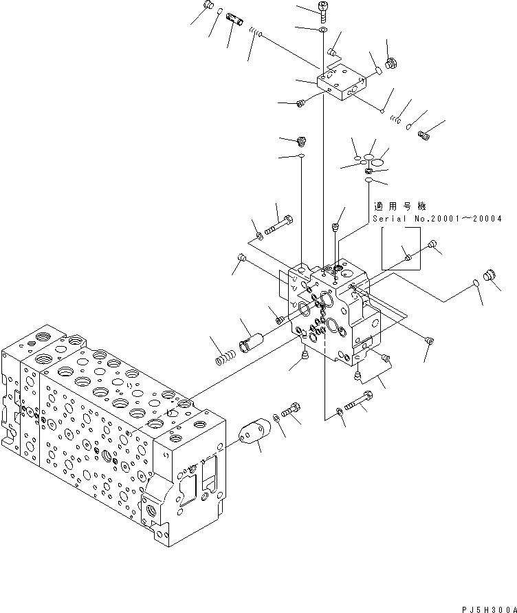 Excavators Komatsu / PC228USLC-3S S/N 20001-29999 (For U.S.A.)(pc228u7c) / MAIN VALVE (1-ACTUATOR) (14/19) (ARM CRANE ? DEMOLITION SPEC. ? 2-PIECE BOOM ? SLIDE ARM)(#20001-)(480590 : Y1662-14A0)