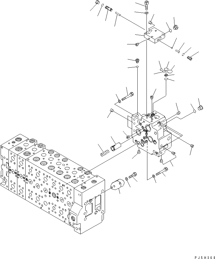 Excavators Komatsu / PC228USLC-3S S/N 20001-29999 (For U.S.A.)(pc228u7c) / MAIN VALVE (2-ACTUATOR) (14/21) (DEMOLITION SPEC. ? EU. SPEC.)(#20001-)(480780 : Y1664-14A0)