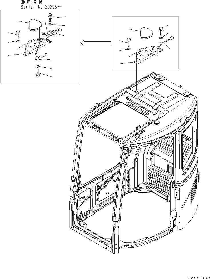 Excavators Komatsu / PC228US-3-AP S/N 20001-29999(pc228u9r) / ARM CRANE (BEACON)(#20154-)(480050 : X1000-03A0)